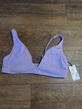 Triangle Bralette Underwire Bikini Top Womens Sz 36C Sparkle Purple Beach Cruise